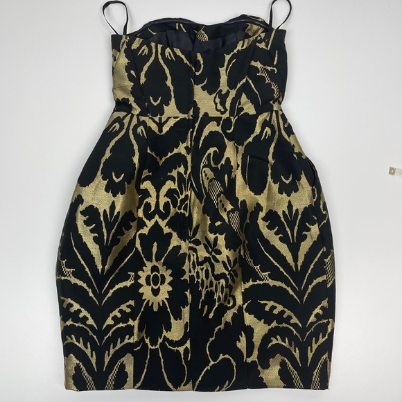 🐯2/$15🐯 H&M Gold Black Brocade CocktailDress - Picture 15 of 15